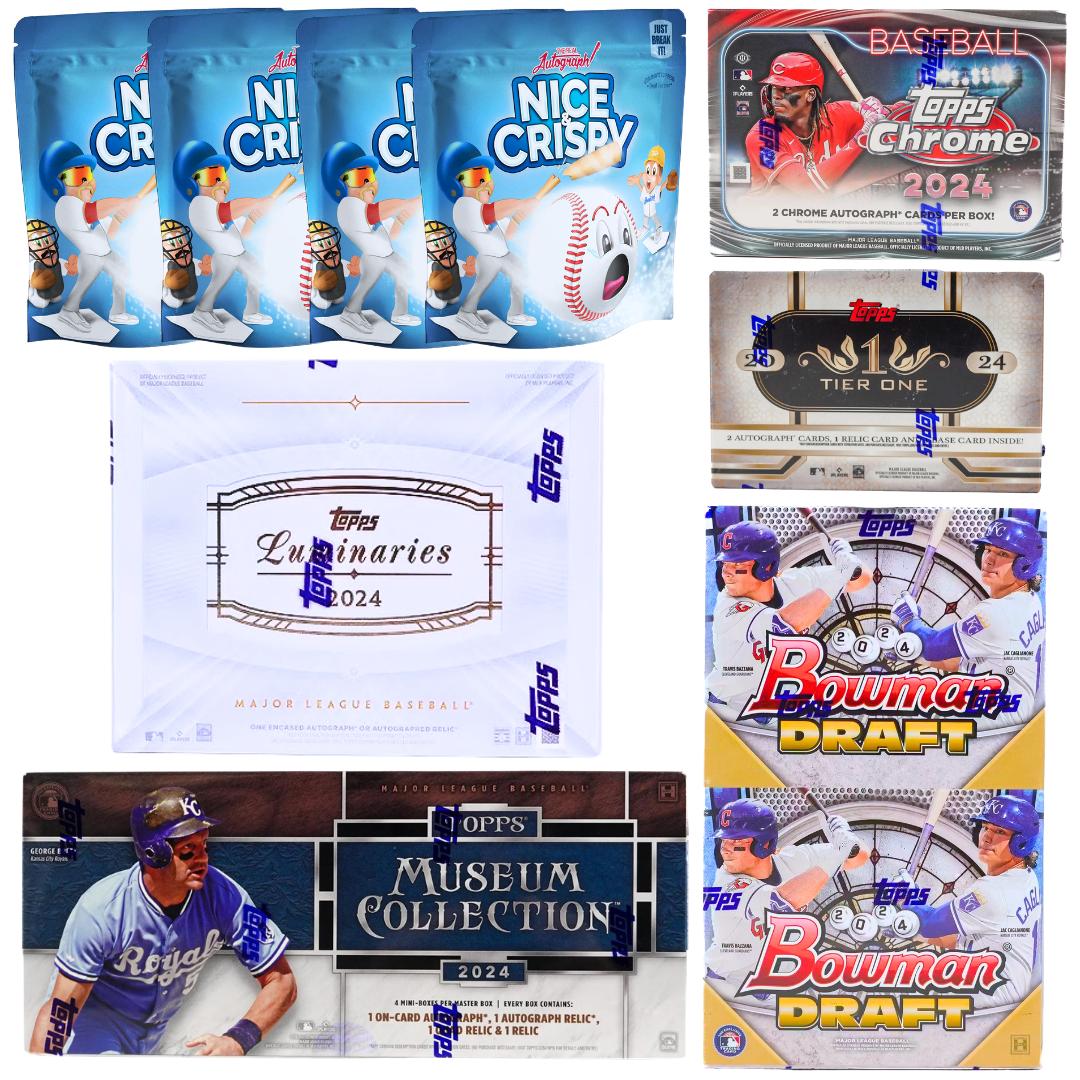 DUG BREAK MLB04001 (4) Nice & Crispy Auto Jerseys (1) 2024 Topps Luminaries (1) 2024 Topps Chrome Breaker's Delight (1) 2024 Topps Museum Collection (1) 2024 Bowman Draft Super Jumbo Box (1) 2024 Topps Tier One