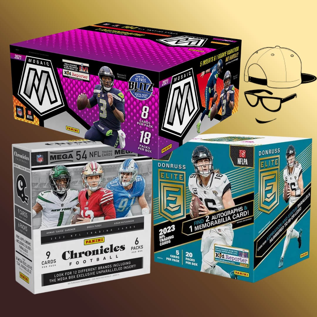 DSB BREAK NFL09096 - (1) 2023 Donruss Elite (1) 2021 Mosaic No Huddle (1) 2022 Chronicles Mega