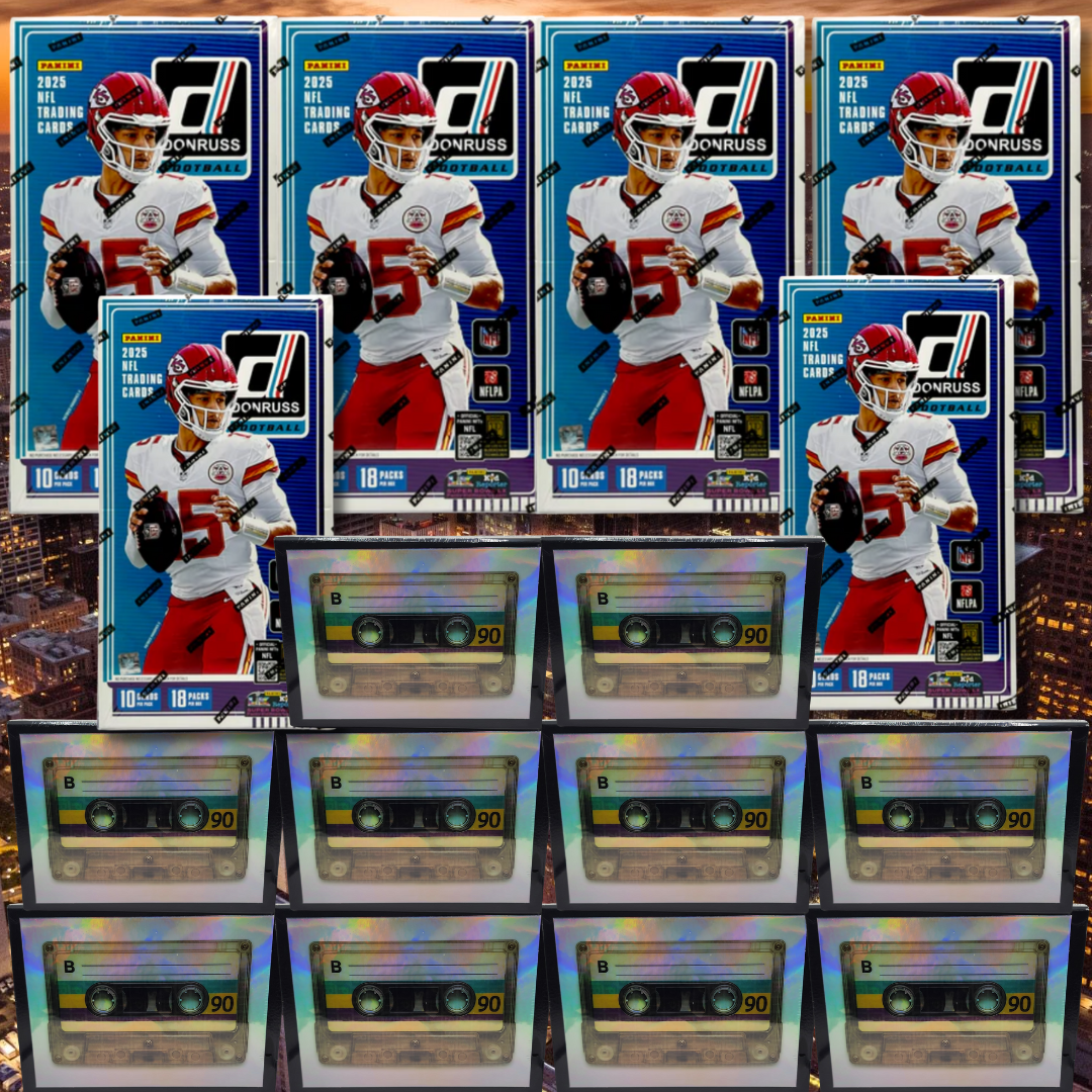 DSB BREAK NFL09164 - (6) 2025 Donruss Football Hobby (10) Cassette Box (Guaranteed Downtown)