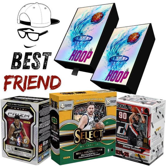 HN BREAK NBA04502c (2) Hoop Box (1) 2023 select Blaster (1) 2020-21 Prizm Blaster (1) 2024 Donruss Blaster
