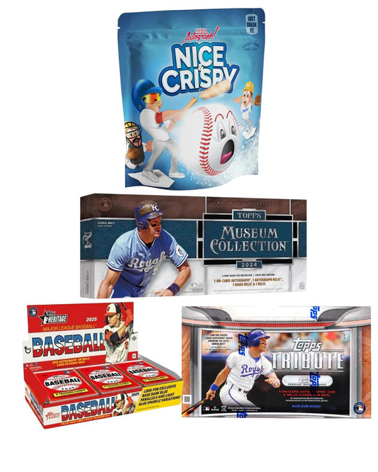 DUG BREAK MLB05001 (1) 2024 Topps Museum Collection (1) 2025 Topps Tribute Hobby Box (1) 2025 Topps Heritage Hobby Box (1) Nice & Crispy Jersey