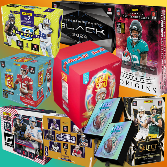 DSB BREAK NFL09082 - (1) 2024 Donruss Clearly (1) 2024 Select H2 (1) 2024 Panini Black (1) 2024 Contenders Hobby (1) 2024 Contenders Optic Hobby  (1) 2025 Origins Hobby (1) 2024 Elite Hobby (2) Ice Box (1) Autographed Mini Helmet (Copy)