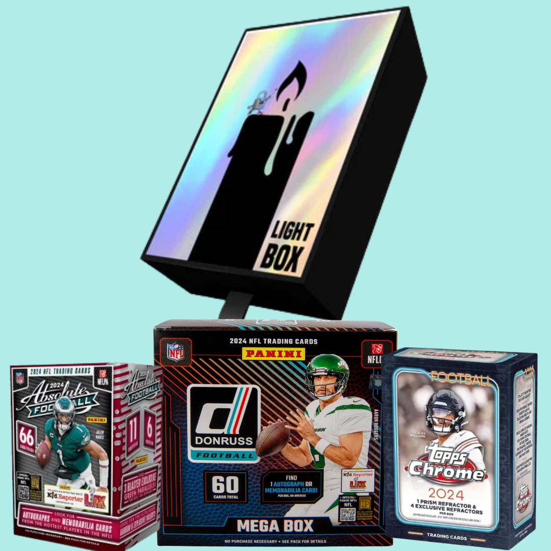 DSB BREAK NFL06256 BF (1) Light Box (1) 2024 Donruss Mega (1) 2024 Absolute Blaster  (1) 2024 Topps Chrome Blaster (Copy)