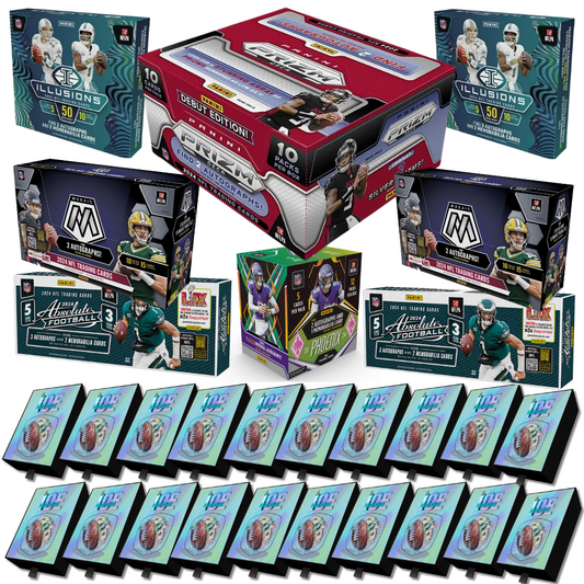 (10k) DSB PYT BREAK NFL05064 - (20) 2 CASE OF ICE (1) 2024 PRIZM DECA (2) 2024 Absolute  (1) 2024 Phoenix Hobby (2) 2024 Illusions Hobby (2) 2024 Mosaic Hobby